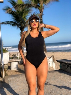 Body Maiô Regata Elástico nas Costas Preto - comprar online