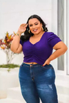 Cropped Plus Size Manga Princesa Violeta