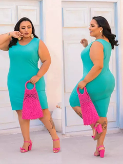 Vestido Midi Canelado Regata Plus Size Tiffany