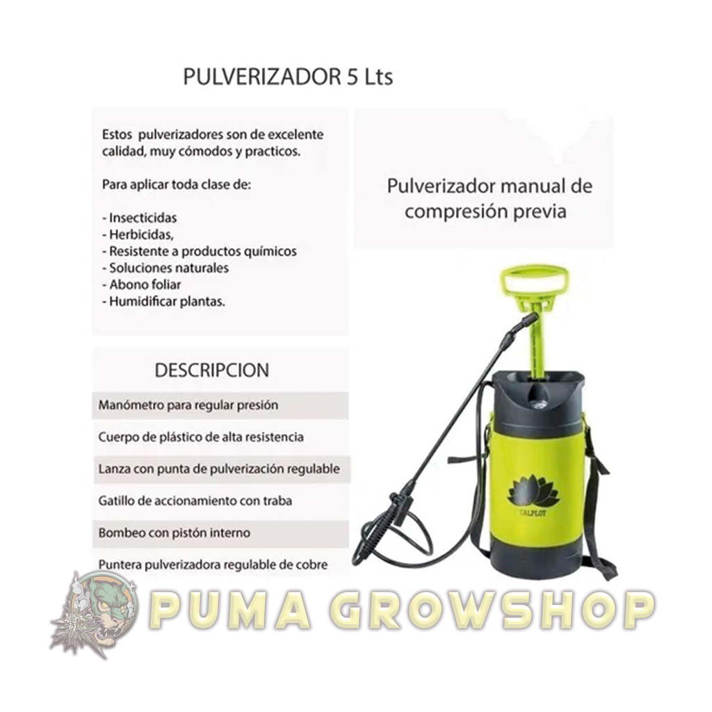 PULVERIZADOR PRESION PREVIA 0,5 L - Tu Planta Grow Shop