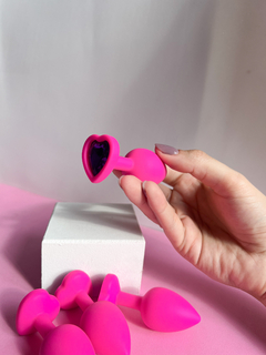 Plug de Silicone em Formato de Coração - Pink - P - comprar online