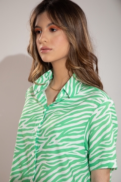 Camisa Eloah - Zebra Print Verde na internet