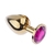 PLUG ANAL LUXO TAM P DOURADO COM PEDRA PINK