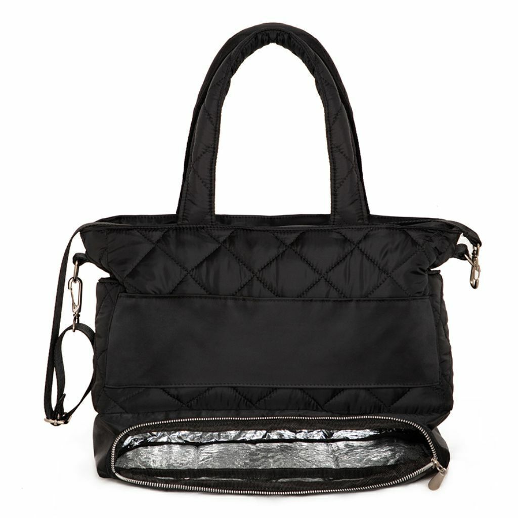 Bolso Maternal Matelaseado Happy Little Moments Negra