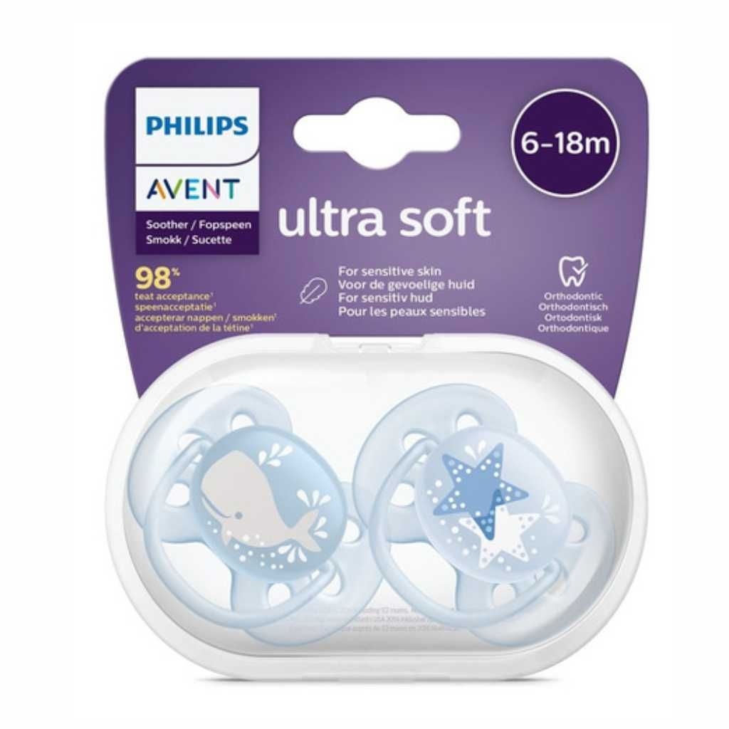 Chupete Philips AVENT Ultra Air para bebés de 0 a 6 meses, Elefante/León.