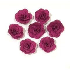 Flor de Tecido (3cm) - 10 Unidades - Atelie Rosa di Pano