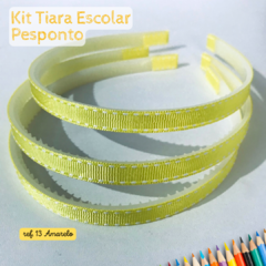 Imagem do Kit Tiara Escolar Pesponto Forrada com Fita 1 cm - (3 unidades)