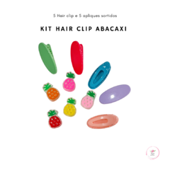 Kit Hair Clip Abacaxi colorido (10 unidades)