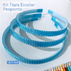Kit Tiara Escolar Pesponto Forrada com Fita 1 cm - (3 unidades)