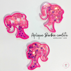 Aplique Barbie confete Acrílico 3cm (2 unidades)