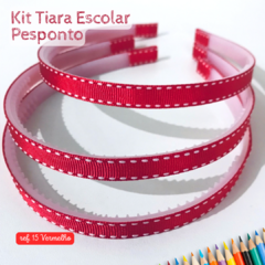 Kit Tiara Escolar Pesponto Forrada com Fita 1 cm - (3 unidades) - comprar online