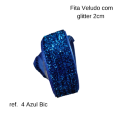 Fita de Veludo com Glitter 22mm (5 metros) - Atelie Rosa di Pano