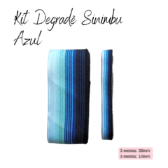 Kit Fita Degradê Sinimbu Azul (2 tamanhos) - 3 metros de cada