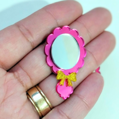 Aplique Espelho Barbie Acrílico espelhado 4,7cm (2 unidades) - comprar online
