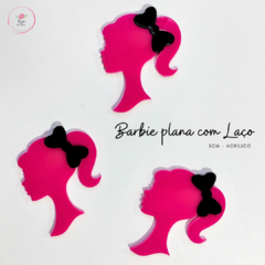 Aplique Barbie Plana com Laço Acrílico 3cm (2 unidades) - comprar online