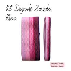 Kit Fita Degradê Sinimbu Rosa (2 tamanhos) - 3 metros de cada
