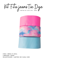 Kit Fita jeans Tie Dye Cor: 1 Rosa e Azul - 38mm (3 metros) - comprar online