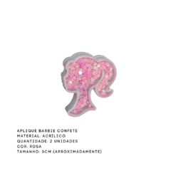 Aplique Barbie confete Acrílico 3cm (2 unidades) - Atelie Rosa di Pano