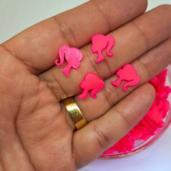 Aplique Micro Silhueta Barbie Pink Acrílico 1,4cm - (10 unidades) - comprar online