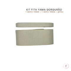 Kit Fita Yama Gorgurão Glitter Off White (2 metros) - 1 metro de cada
