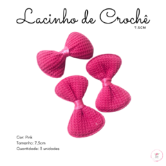 Lacinho de Crochê 7,5cm (3 unidades) - loja online