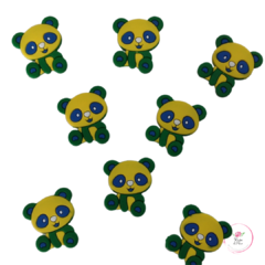 Aplique Emborrachado Urso Verde Amarelo (1 unidade)