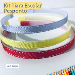Kit Tiara Escolar Pesponto Forrada com Fita 1 cm - (3 unidades) - comprar online