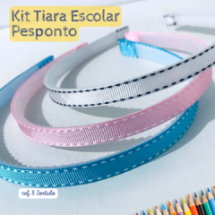 Kit Tiara Escolar Pesponto Forrada com Fita 1 cm - (3 unidades) na internet