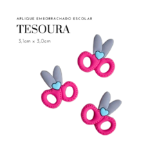 Aplique Emborrachado Tesoura - 3,1cm x 3,0cm - Atelie Rosa di Pano