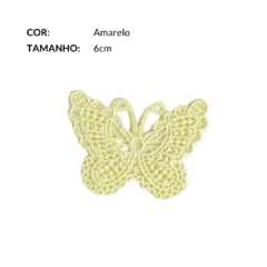 Aplique Borboleta Guipir 6cm (4 unidades) - Atelie Rosa di Pano