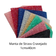 Manta de Strass Cravejada - 2 fileiras (1cmx40cm)