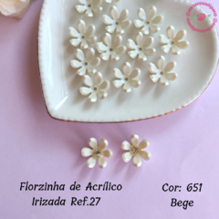 Florzinha de Acrílico Irizada (17,5 mm) Ref.27 - 20 unidades