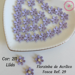 Mini Florzinha de Acrílico Fosca 13mm Ref. 29 (50 unidades) - Atelie Rosa di Pano