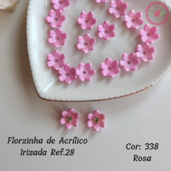 Florzinha de Acrílico Irizada 15mm Ref. 28 (30 unidades) - Atelie Rosa di Pano