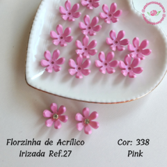Florzinha de Acrílico Irizada (17,5 mm) Ref.27 - 20 unidades - Atelie Rosa di Pano