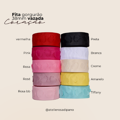 Fita gorgurão Coração grande Vazado 38mm - comprar online