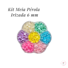 Kit Meia Pérola Irizada 6 mm (7 cores)