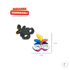 Aplique Emborrachado Máscara de Carnaval 3,5cm (5 unidades) Sortidas - comprar online