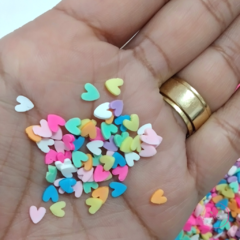 Aplique Fimo Fatiado Mini Coração 5mm (10 gramas) - comprar online
