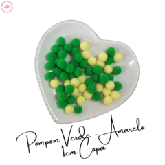 Pompom 1cm Copa Sortido Verde e Amarelo (50und)