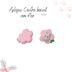Aplique Coelho com Flor de Biscuit (4 unidades) na internet