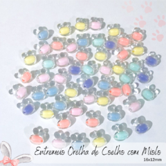 Entremeio Orelha de Coelho com Miolo Colorido 16x12mm (50 gramas)