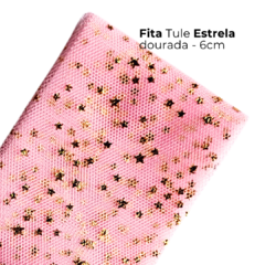 Imagem do Fita Tule Com Estrela Dourada 6cm (3 metro)