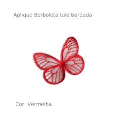 Aplique Borboleta de Tule Bordada (2 unidades) - loja online