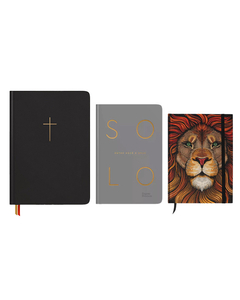 Kit Bíblia Cruz Capa Luxo + Devocional SOLO + Caderneta Aslam