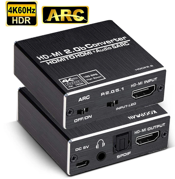 EXTRATOR DE AUDIO HDMI PARA HDMI ARC AUDIO P2 OPTICO