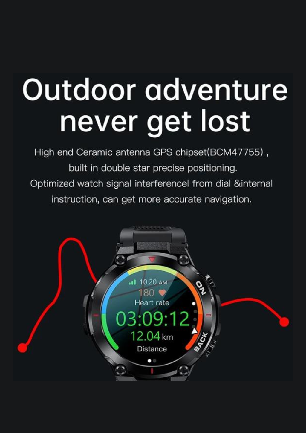 Smartwatch Reloj Inteligente K37 Deportivo gps tracker + film