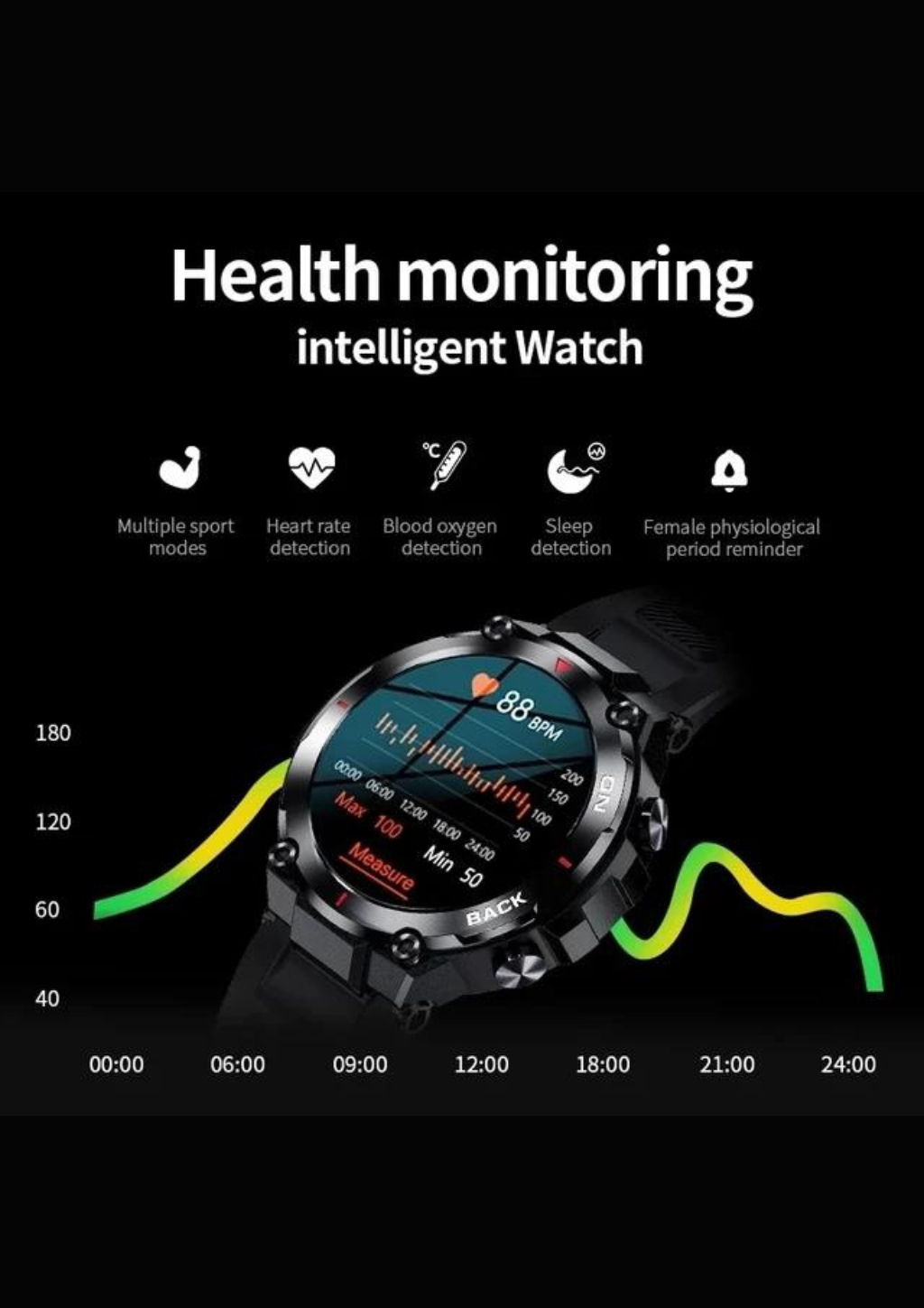 Smartwatch Reloj Inteligente K37 Deportivo gps tracker + film