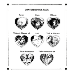 Pack x8 Stickers Shingeki no Kyojin - comprar online