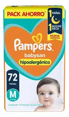 Pañales Pampers Babysan M (72 Unidades) - comprar online